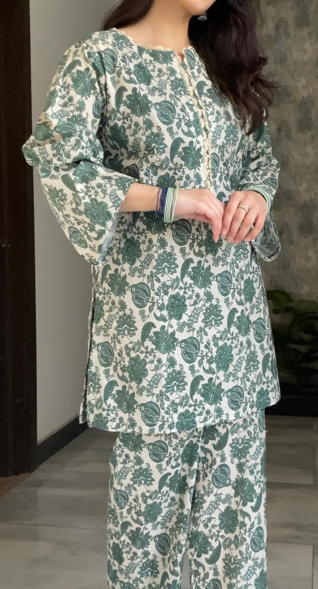 Green Printed 2 Piece - Image 3