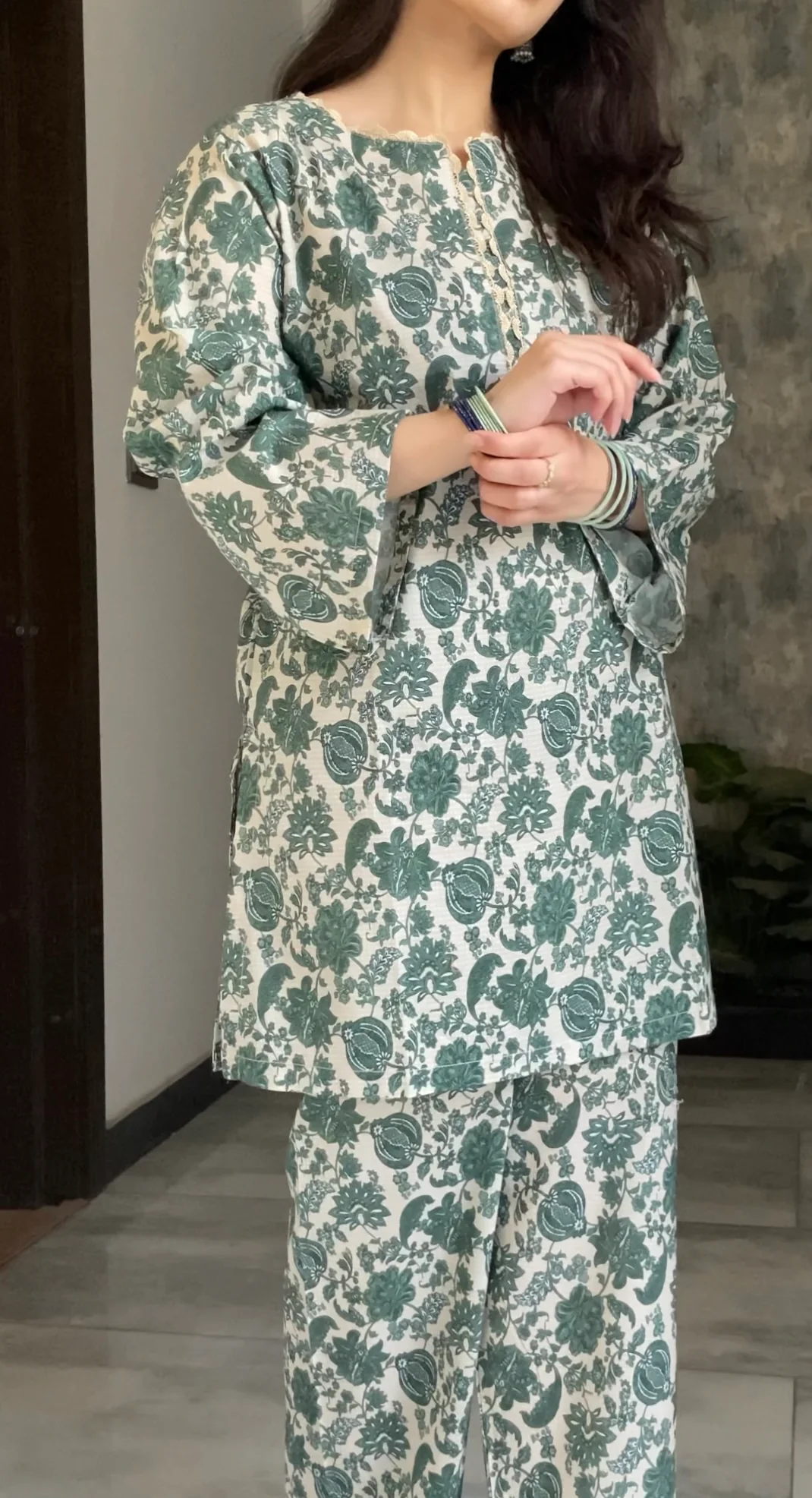 Green Printed 2 Piece - Image 5